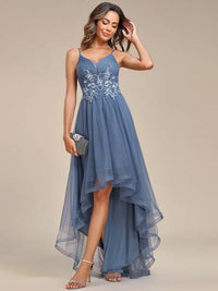High Low Mesh Appliques Prom Dresses Prom Dress Luxurious Weddings