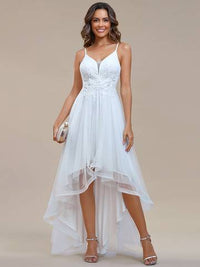 High Low Mesh Appliques Prom Dresses Prom Dress Luxurious Weddings