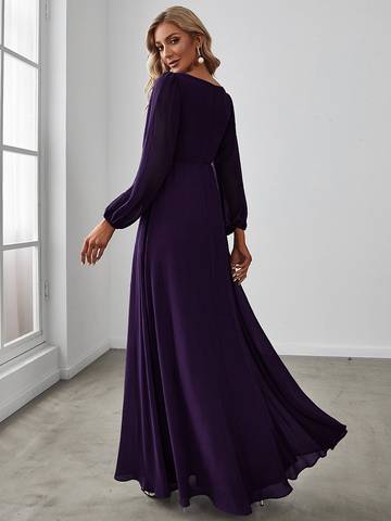 Floor Length Long Lantern Sleeves Formal Dresses Evening Dress Luxurious Weddings