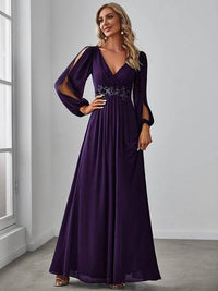 Floor Length Long Lantern Sleeves Formal Dresses Evening Dress Luxurious Weddings