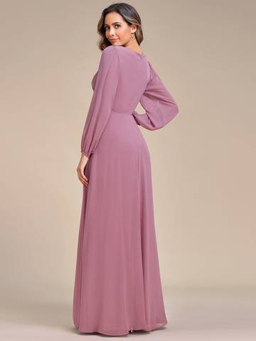 Floor Length Long Lantern Sleeves Formal Dresses Evening Dress Luxurious Weddings