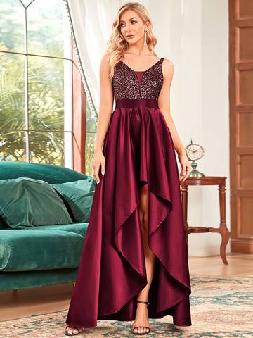 Women's Backless Sparkly Prom Dresses Dresses Luxurious Weddings