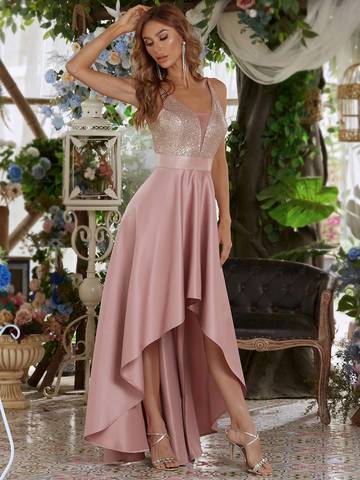 Women's Backless Sparkly Prom Dresses Dresses Luxurious Weddings