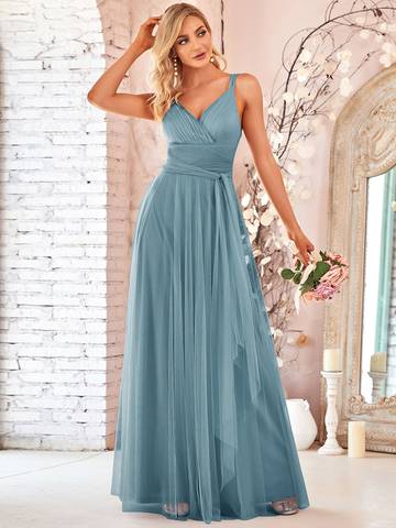 Floor Length Sleeveless Wholesale Tulle Bridesmaid Dresses Bridesmaid Dresses Luxurious Weddings