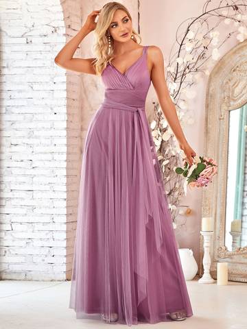 Floor Length Sleeveless Wholesale Tulle Bridesmaid Dresses Bridesmaid Dresses Luxurious Weddings