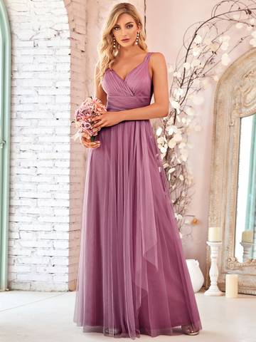 Floor Length Sleeveless Wholesale Tulle Bridesmaid Dresses Bridesmaid Dresses Luxurious Weddings
