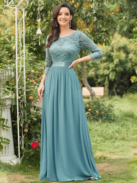 Elegant Empire Waist Bridesmaid Dresses with Long Lace Sleeve Bridesmaid Dresses Luxurious Weddings