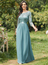 Elegant Empire Waist Bridesmaid Dresses with Long Lace Sleeve Bridesmaid Dresses Luxurious Weddings