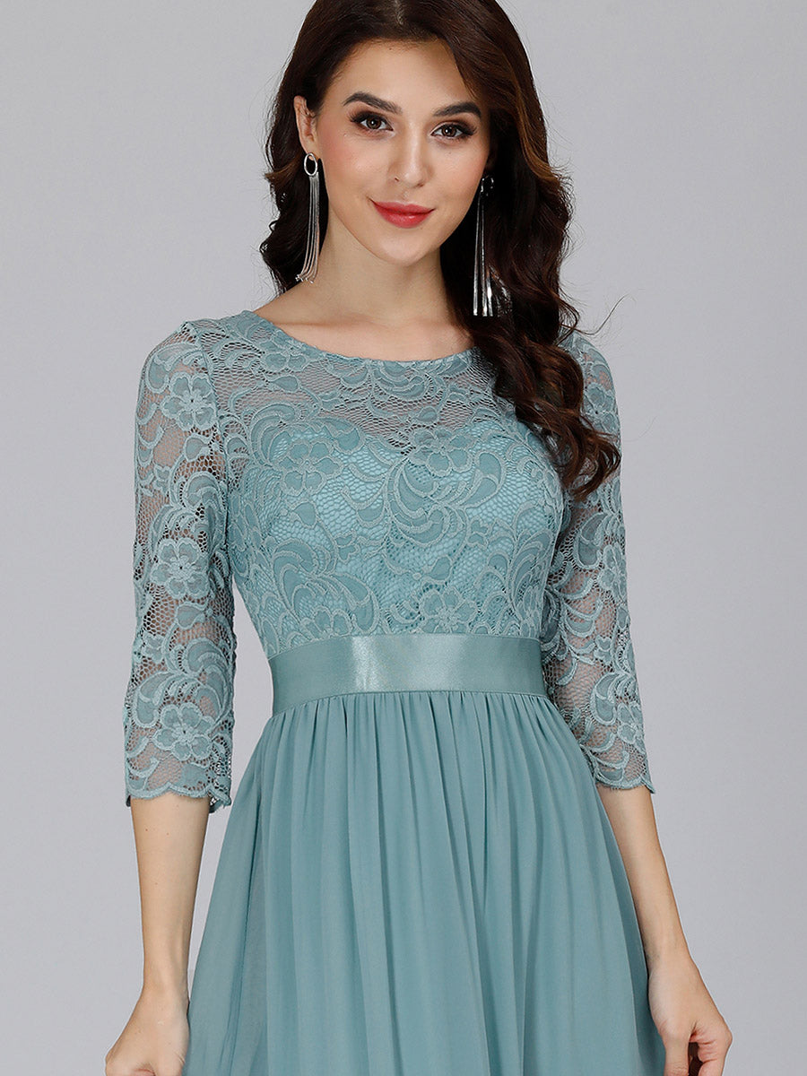 Elegant Empire Waist Bridesmaid Dresses with Long Lace Sleeve Bridesmaid Dresses Luxurious Weddings