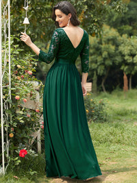 Elegant Empire Waist Bridesmaid Dresses with Long Lace Sleeve Bridesmaid Dresses Luxurious Weddings