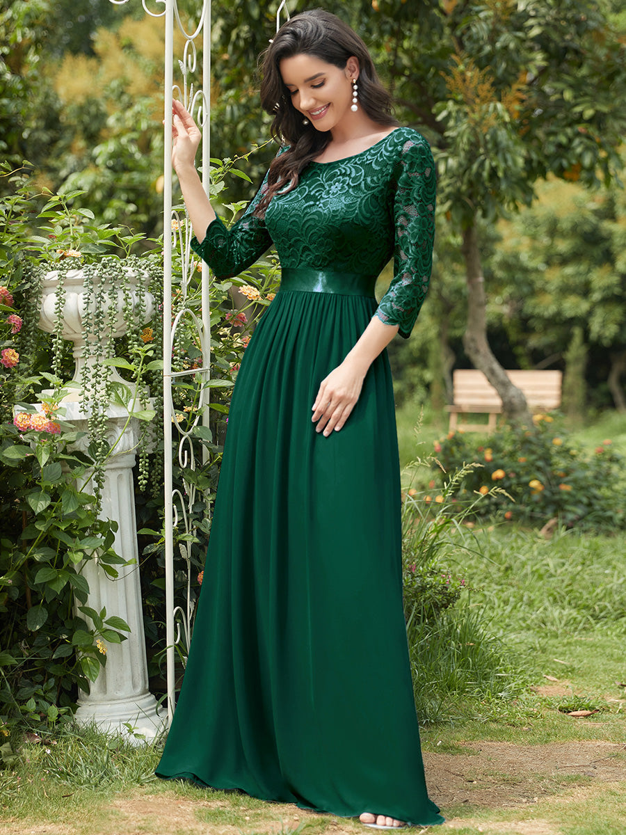 Elegant Empire Waist Bridesmaid Dresses with Long Lace Sleeve Bridesmaid Dresses Luxurious Weddings