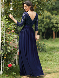 Elegant Empire Waist Bridesmaid Dresses with Long Lace Sleeve Bridesmaid Dresses Luxurious Weddings