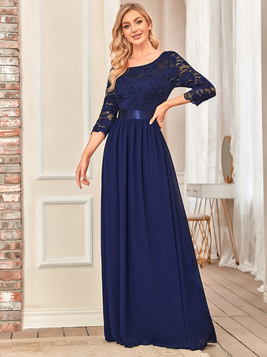 Elegant Empire Waist Bridesmaid Dresses with Long Lace Sleeve Bridesmaid Dresses Luxurious Weddings