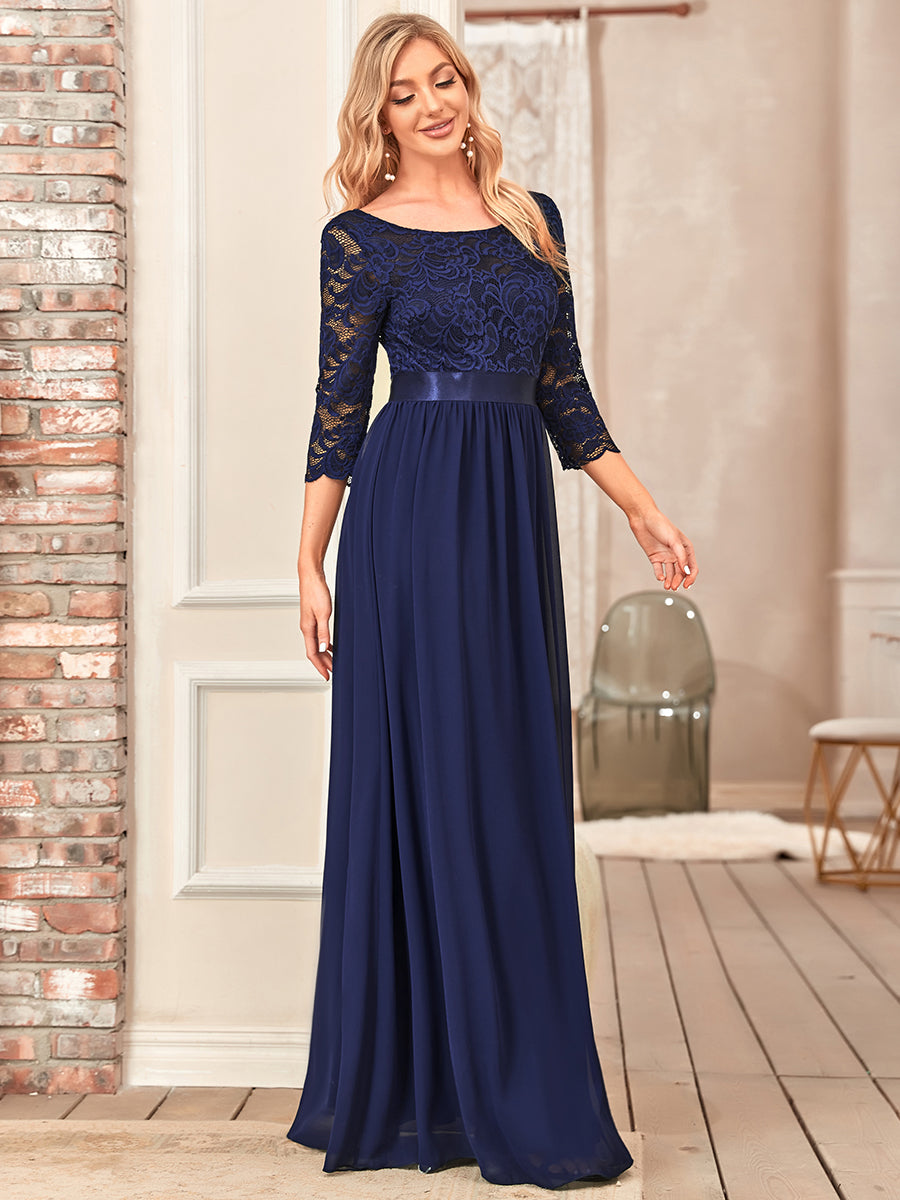 Elegant Empire Waist Bridesmaid Dresses with Long Lace Sleeve Bridesmaid Dresses Luxurious Weddings