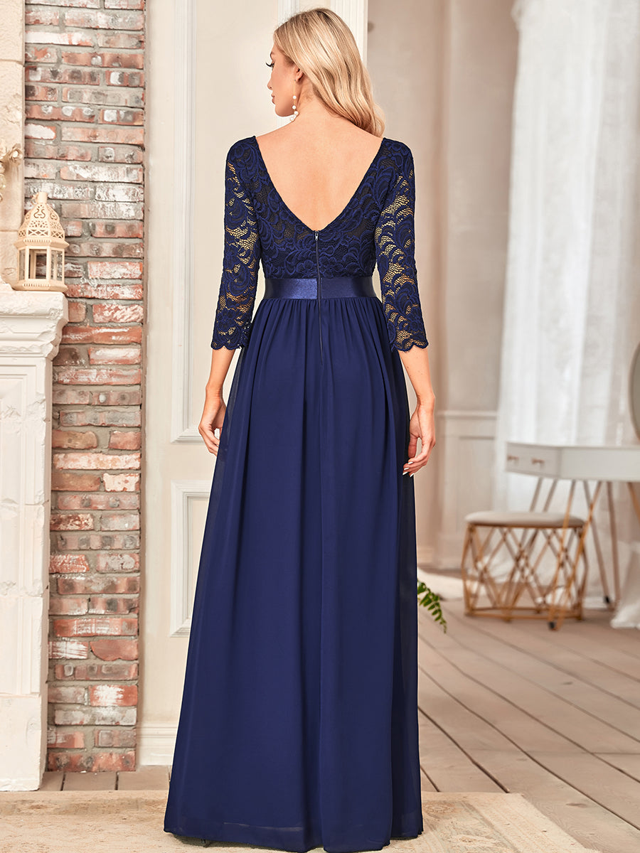 Elegant Empire Waist Bridesmaid Dresses with Long Lace Sleeve Bridesmaid Dresses Luxurious Weddings
