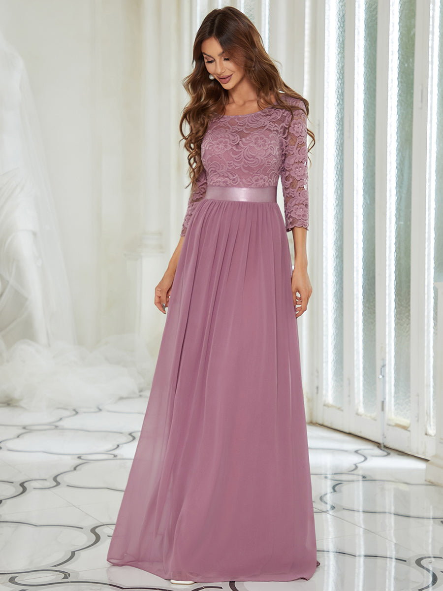 Elegant Empire Waist Bridesmaid Dresses with Long Lace Sleeve Bridesmaid Dresses Luxurious Weddings