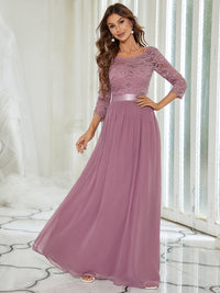 Elegant Empire Waist Bridesmaid Dresses with Long Lace Sleeve Bridesmaid Dresses Luxurious Weddings