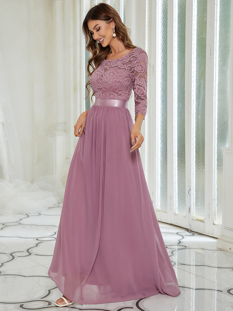 Elegant Empire Waist Bridesmaid Dresses with Long Lace Sleeve Bridesmaid Dresses Luxurious Weddings