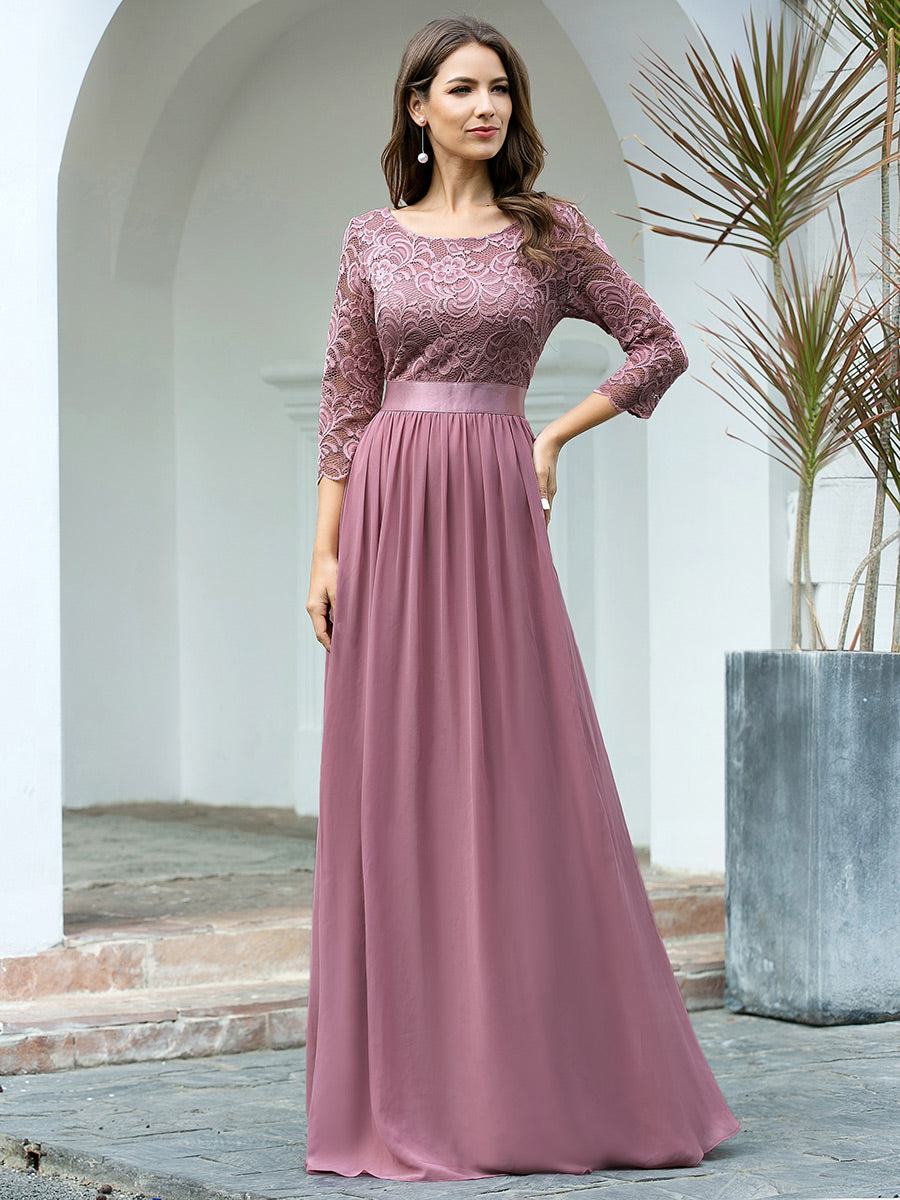 Elegant Empire Waist Bridesmaid Dresses with Long Lace Sleeve Bridesmaid Dresses Luxurious Weddings