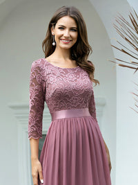 Elegant Empire Waist Bridesmaid Dresses with Long Lace Sleeve Bridesmaid Dresses Luxurious Weddings