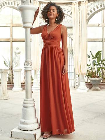 Double V-Neck Elegant Maxi Long Evening Dresses Evening Dress Luxurious Weddings