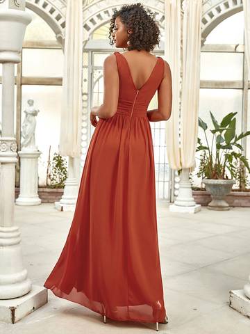 Double V-Neck Elegant Maxi Long Evening Dresses Evening Dress Luxurious Weddings
