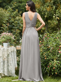 Elegant Double V-Neck Maxi Long Bridesmaid Dresses Bridesmaid Dresses Luxurious Weddings