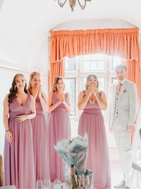 Elegant Double V-Neck Maxi Long Bridesmaid Dresses Bridesmaid Dresses Luxurious Weddings