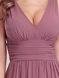 Elegant Double V-Neck Maxi Long Bridesmaid Dresses Bridesmaid Dresses Luxurious Weddings