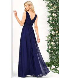 Elegant Double V-Neck Maxi Long Bridesmaid Dresses Bridesmaid Dresses Luxurious Weddings