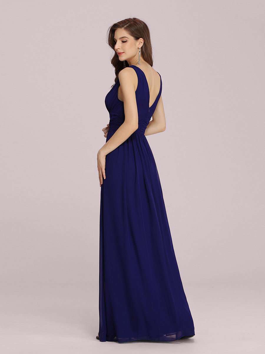 Elegant Double V-Neck Maxi Long Bridesmaid Dresses Bridesmaid Dresses Luxurious Weddings