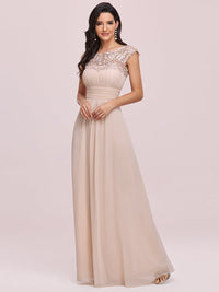 Lace Neckline Ruched Chiffon Bridesmaid Dress Bridesmaid Dresses Luxurious Weddings