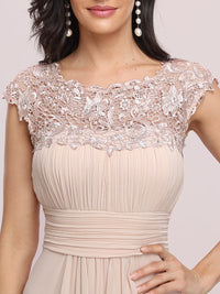 Lace Neckline Ruched Chiffon Bridesmaid Dress Bridesmaid Dresses Luxurious Weddings