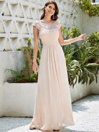 Lace Neckline Ruched Chiffon Bridesmaid Dress Bridesmaid Dresses Luxurious Weddings
