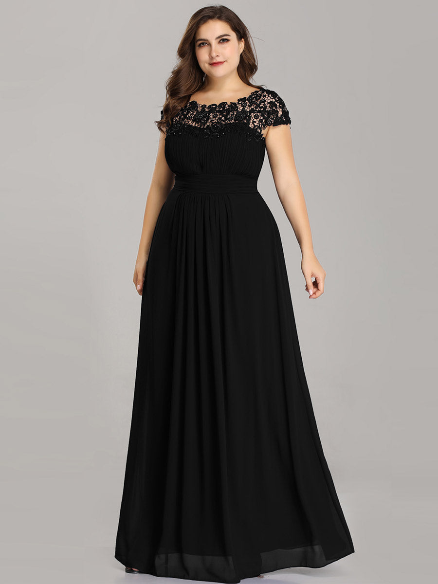 Lace Neckline Ruched Chiffon Bridesmaid Dress Bridesmaid Dresses Luxurious Weddings