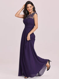 Lace Neckline Ruched Chiffon Bridesmaid Dress Bridesmaid Dresses Luxurious Weddings