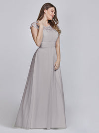 Lace Neckline Ruched Chiffon Bridesmaid Dress Bridesmaid Dresses Luxurious Weddings