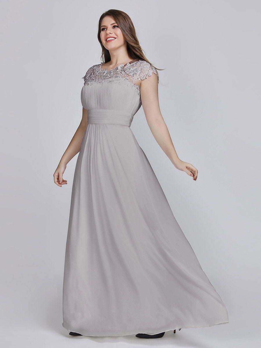 Lace Neckline Ruched Chiffon Bridesmaid Dress Bridesmaid Dresses Luxurious Weddings