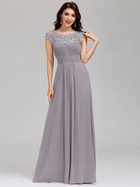 Lace Neckline Ruched Chiffon Bridesmaid Dress Bridesmaid Dresses Luxurious Weddings