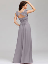 Lace Neckline Ruched Chiffon Bridesmaid Dress Bridesmaid Dresses Luxurious Weddings
