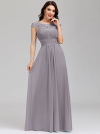 Lace Neckline Ruched Chiffon Bridesmaid Dress Bridesmaid Dresses Luxurious Weddings