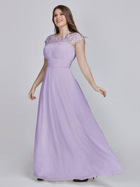 Lace Neckline Ruched Chiffon Bridesmaid Dress Bridesmaid Dresses Luxurious Weddings