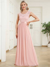 V Back Belted Lace & Chiffon Bridesmaid Dresses Bridesmaid Dresses Luxurious Weddings