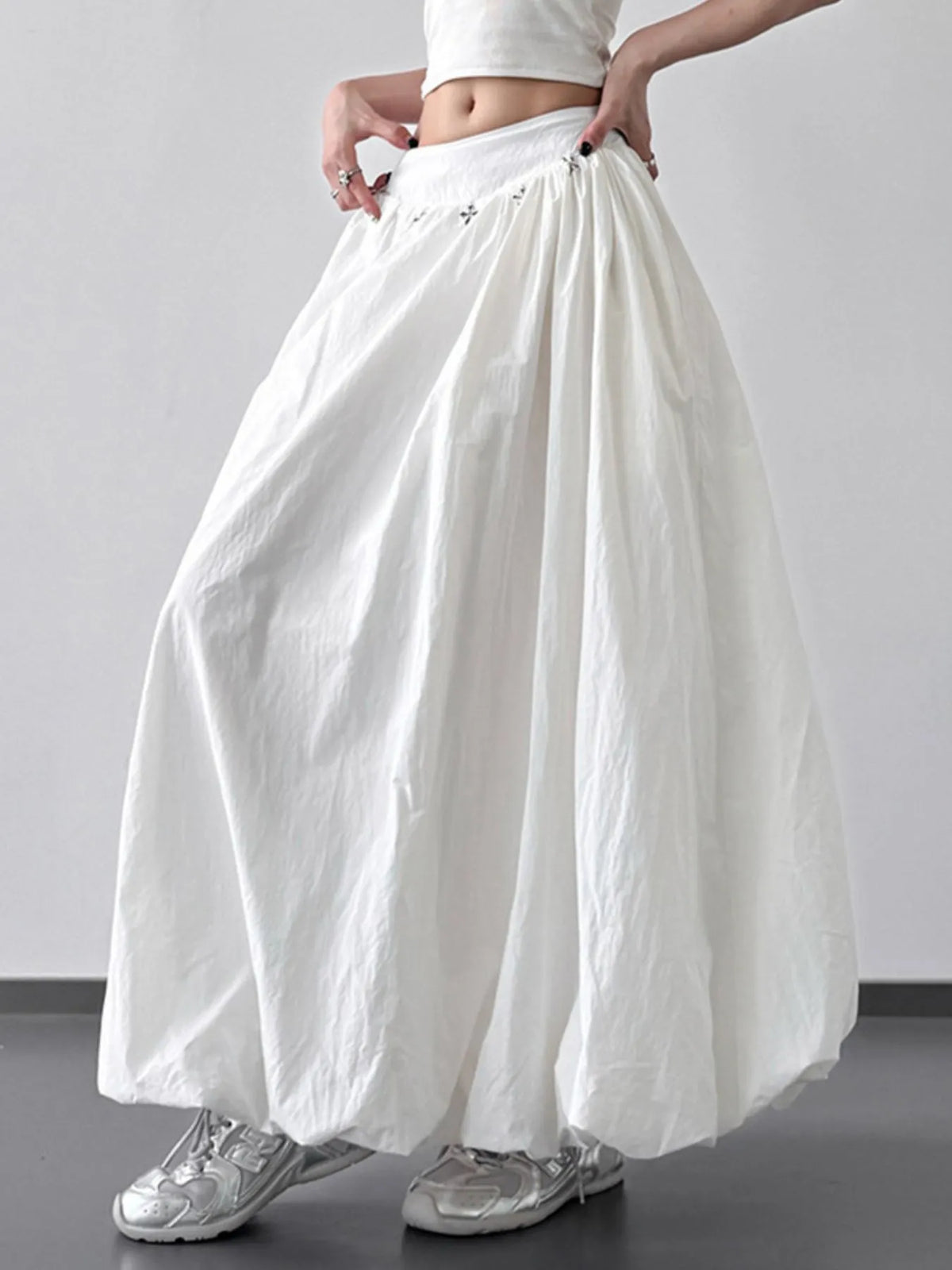 Elastic Waistband Bubble Maxi Skirt Skirt Suit Luxurious Weddings