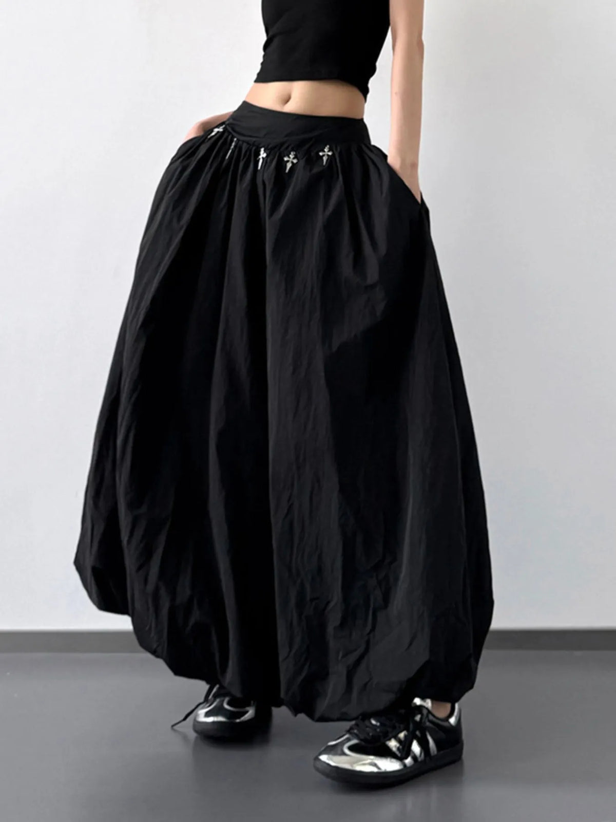 Elastic Waistband Bubble Maxi Skirt Skirt Suit Luxurious Weddings