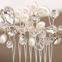Simple wedding jewelry crystal pearl handmade crystal hair comb Hair Comb Luxurious Weddings