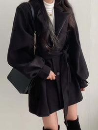 Hepburn style Woolen Coat Women's Jacket Luxurious Weddings