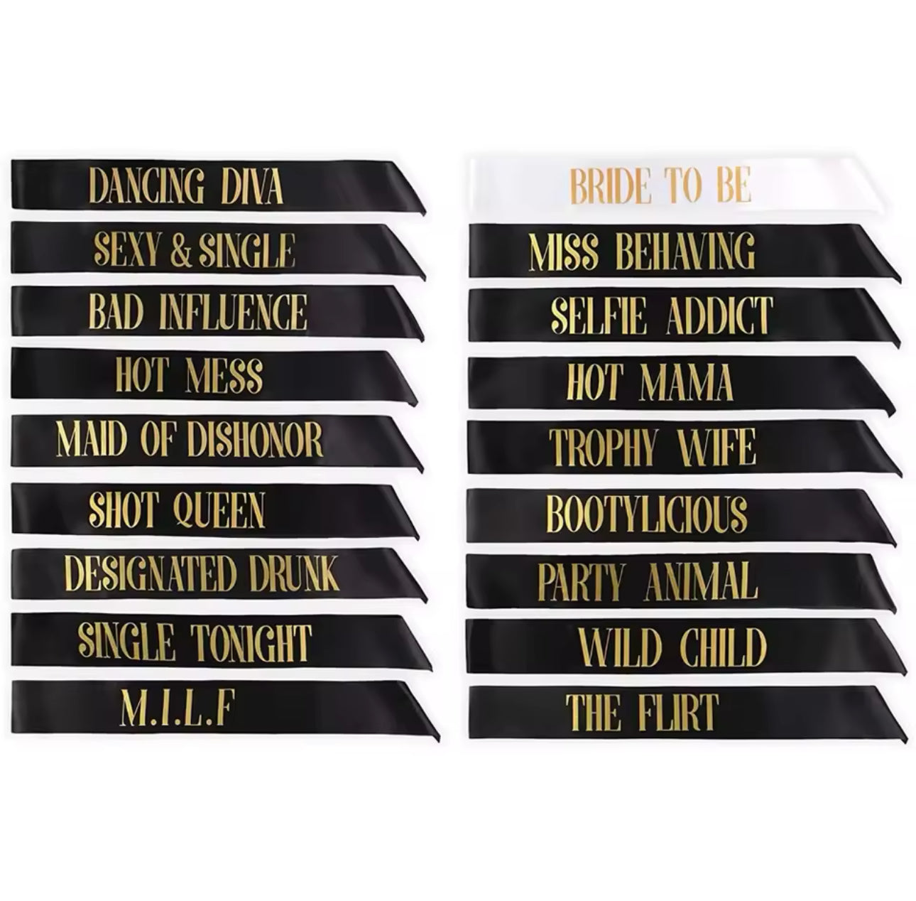 Universal Bridal Party Decorations - Satin Sash & Shoulder Straps Hens Night Luxurious Weddings