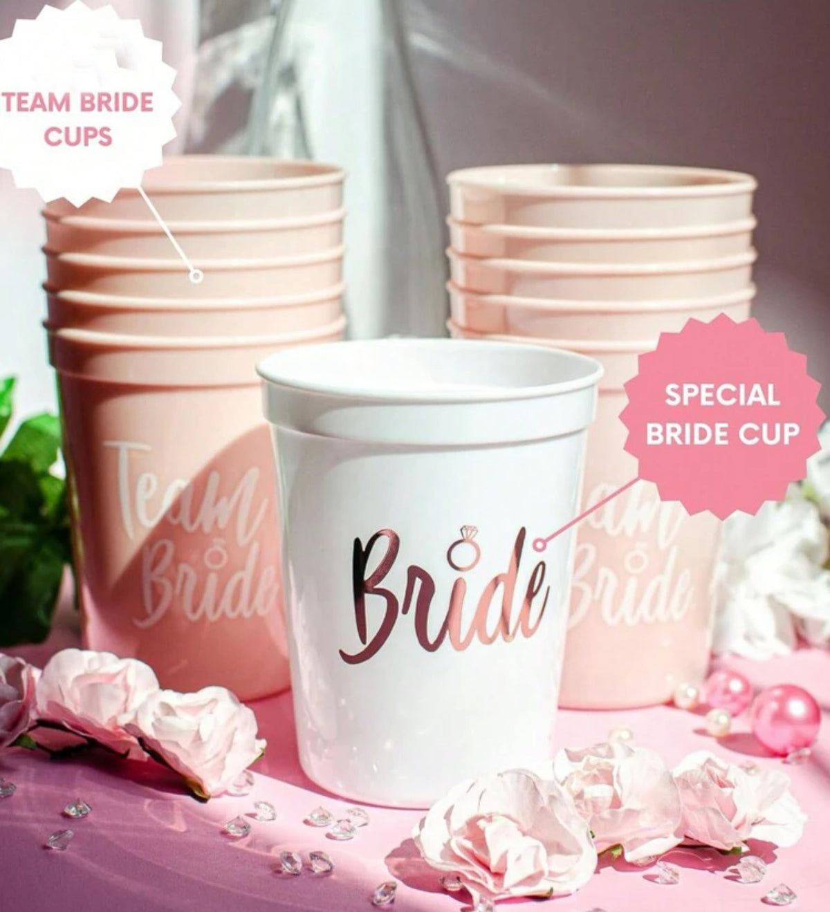Team Bride Cup Set Party Cups Luxurious Weddings