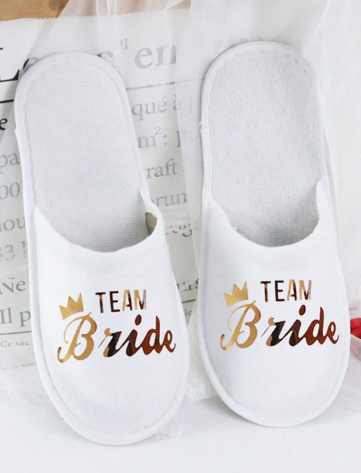 Team Bride Slippers Luxurious Weddings